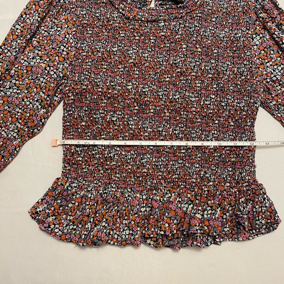 Patrons of Peace Floral Smock Peplum Long Sleeve Crop Top size M - Picture 5 of 12